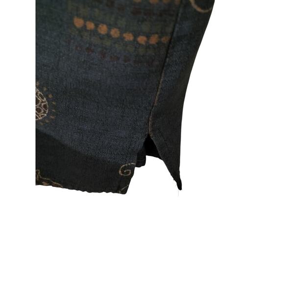 3227)Vtg Teddi Woman Gray Gold Floral Giraffe Print Short Sleeves Button Up XL? - Picture 4 of 8